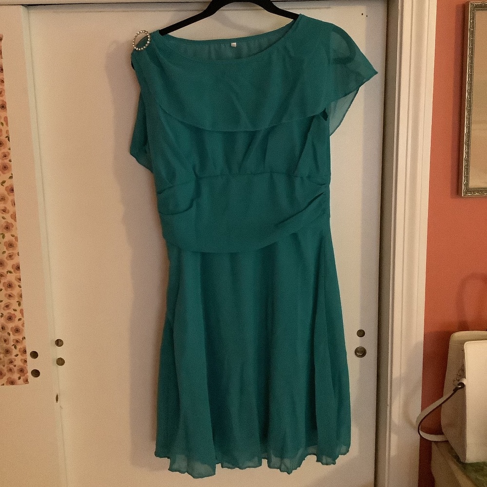 Cocktail Dress. Teal, Aqua, Green